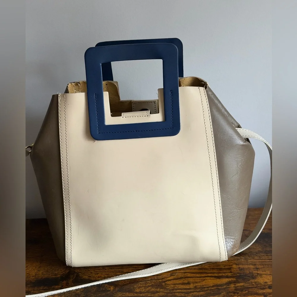 Vintage Vera Pelle Italian Leather Colorblock Tote – Made in Italy - Picture 4 of 11